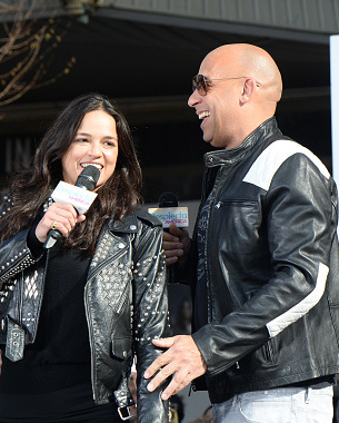 NEW YORK, NY - APRIL 11:  Michelle Rodriguez and Vin Diesel visit Washington Heights on behalf of "The Fate Of The Furious" on April 11, 2017 in New York City.  (Photo by Kevin Mazur/Getty Images for Universal Pictures)