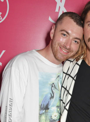 LONDON, ENGLAND - AUGUST 03:  Sam Smith (L) and Glyn Fussell attend the #YSLBeautyClub party in collaboration with Sink The Pink at The Curtain on August 3, 2017 in London, England.  (Photo by David M. Benett/Dave Benett/Getty Images for L'Oreal UK)