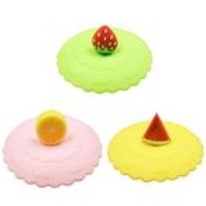【Rurumi】かわいい フルーツ マグカップ カバー 3種 3個 セット キッチン コップ カップ シリコン 蓋
