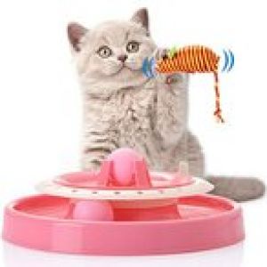 TOPSOSO 猫おもちゃ 猫遊び箱 ネズミ箱 キャットトイ 猫じゃらし ペット用品 木製 ネズミとボール付き 猫遊び 知恵の鍛え 運動不足