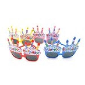 バースデー メガネ パーティ サングラス パーティーメガネ 誕生日 めがね ケーキの形 4色セット です。