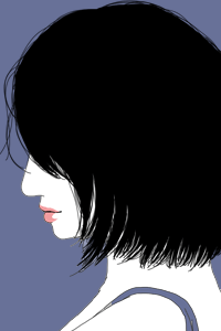 女性の横顔のイラスト画像